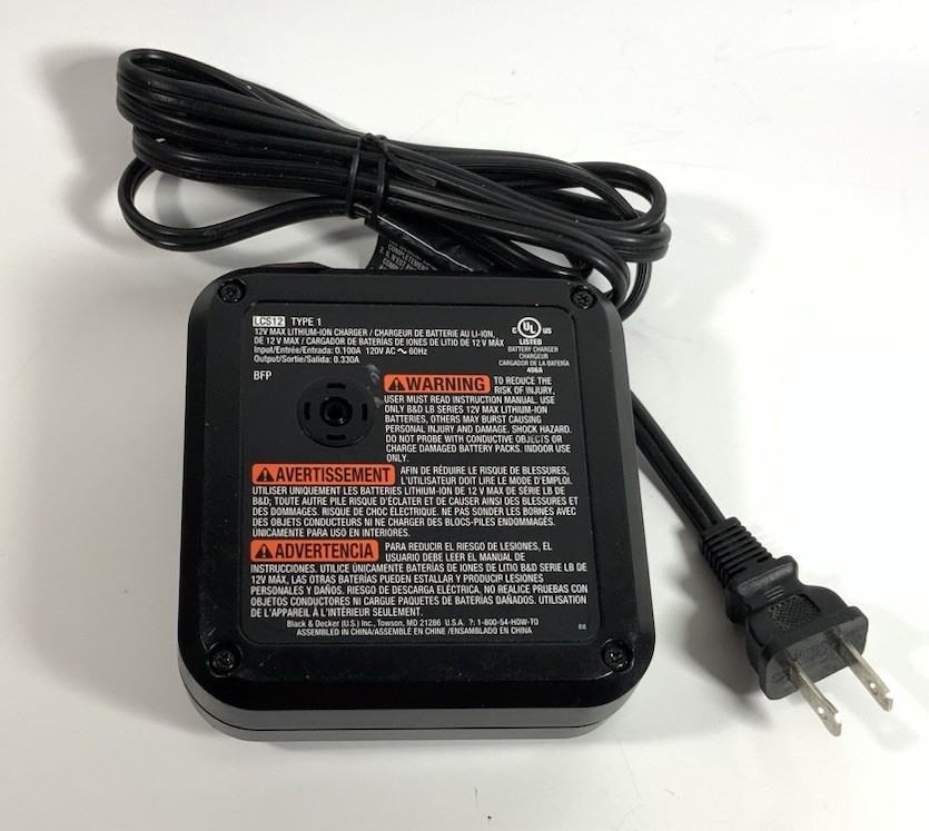 Black & Decker LCS12 Type 1 Lithium-Ion 12V Max Battery Charger OEM Genuine