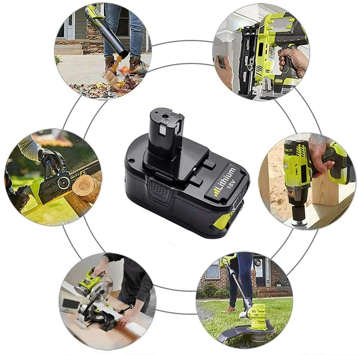 For RYOBI P108 18V One+ Plus High Capacity Battery 18Volt Lithium-Ion P109 P107