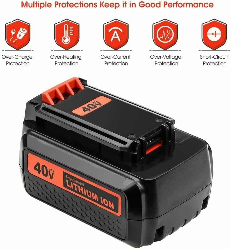 40 Volt for Black and Decker 40V Max Lithium Battery LBX2040 LBXR36 / Charger