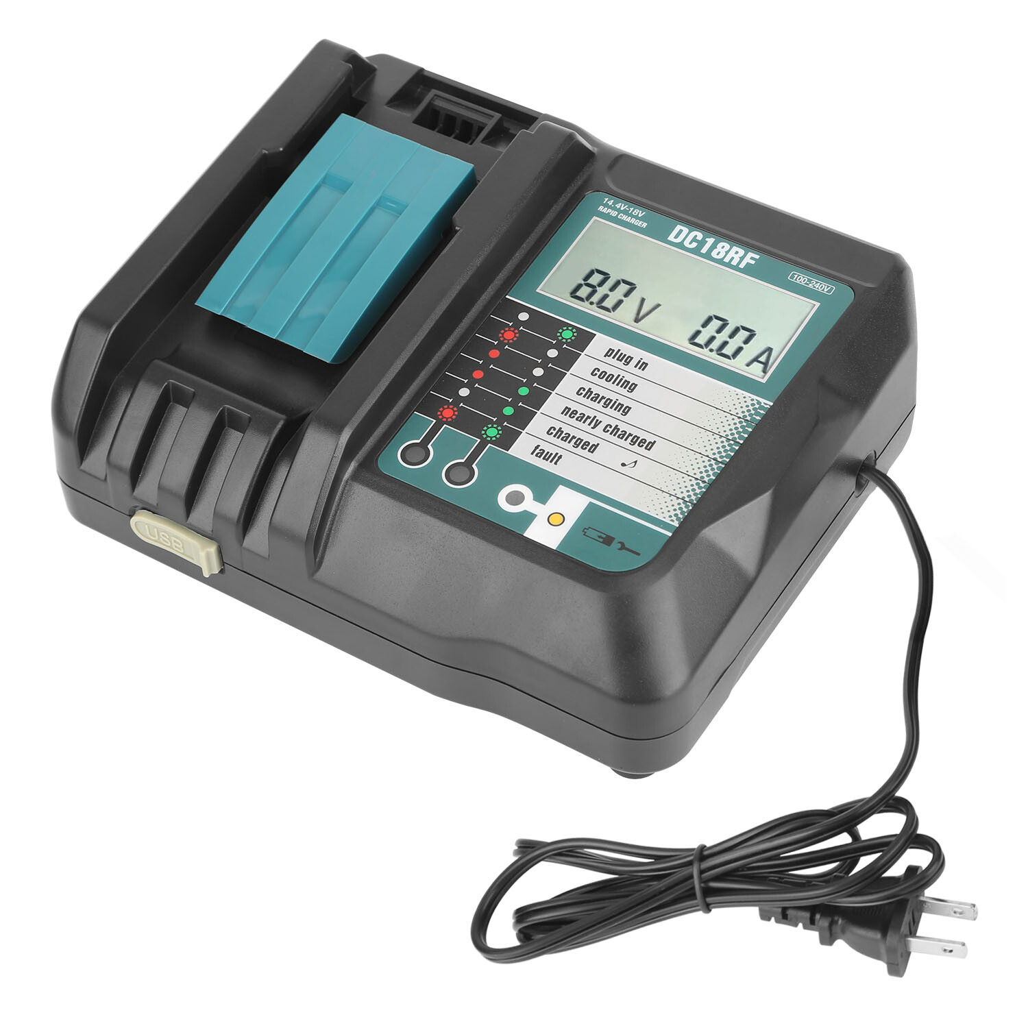 Fast Charger For Ma-14.4V/18V Battery,3.5A with USB Interface Charging
