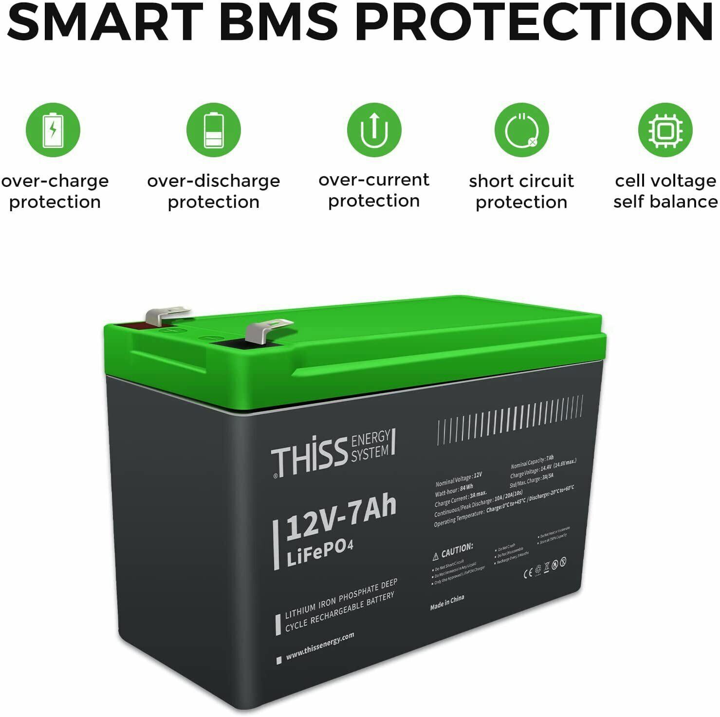 12V 7Ah Cycle Maintenance Free Home Energy Storage Battery Lot LiFePO4 Battery