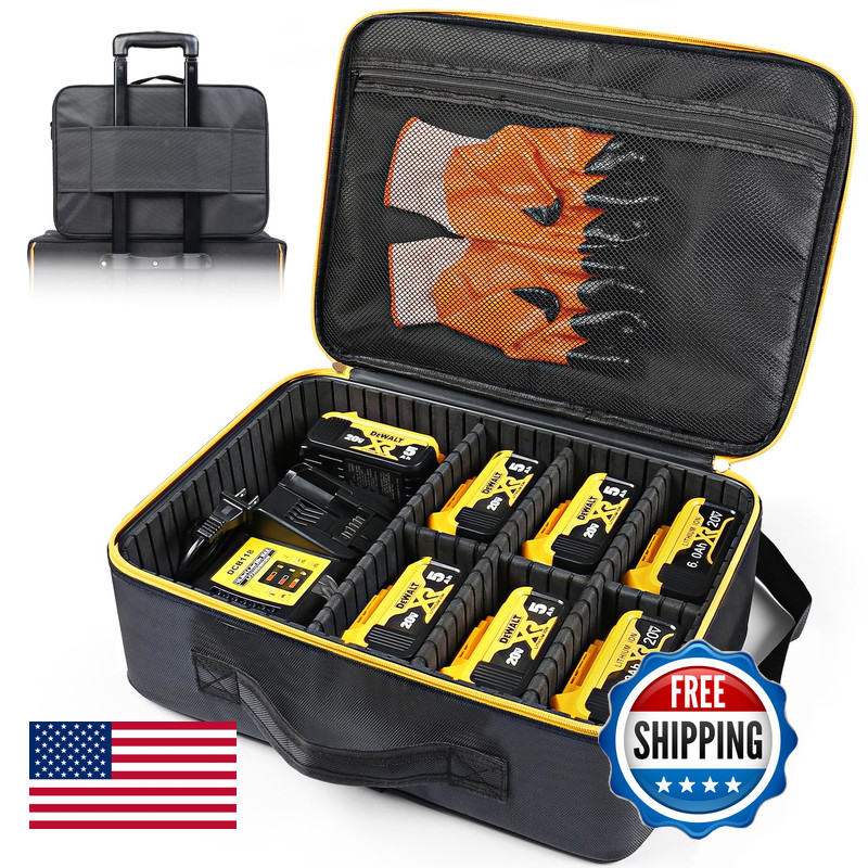 Luxtude Extra Large Battery Case For Dewalt/Milwaukee/Ryobi 12V/18V/20V Battery