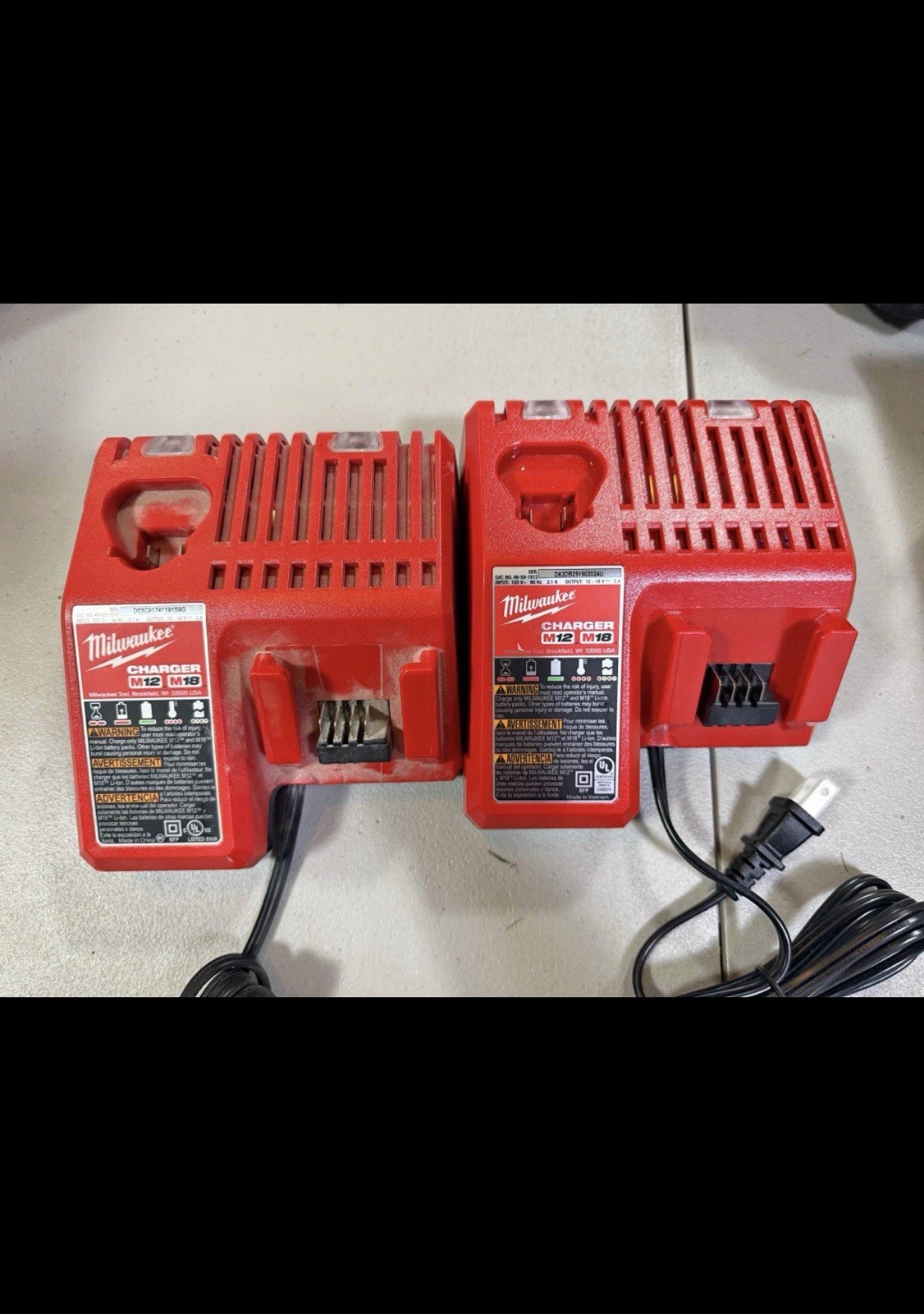 Milwaukee M12/M18 Charger 48-59-1812 12V/18V Single Bay, Red. NEW OPEN BOX.