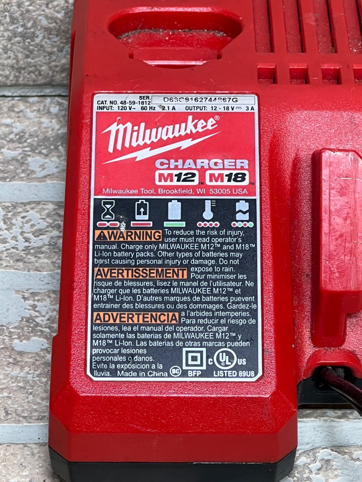 MILWAUKEE 18V M12 / M18 LITHIUM ION CHARGER