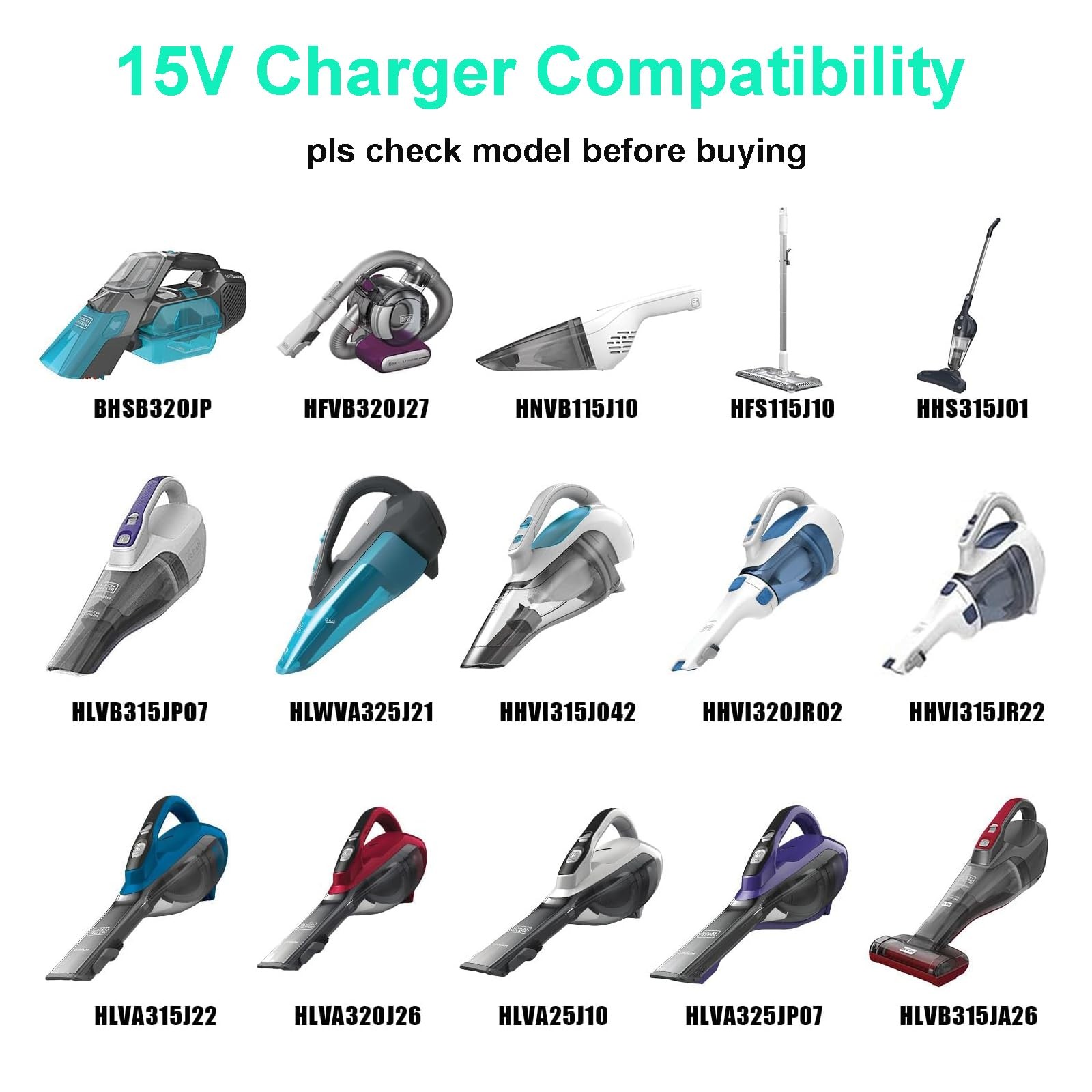 15V Charger Replacement for Black and Decker Dustbuster HLVA315J