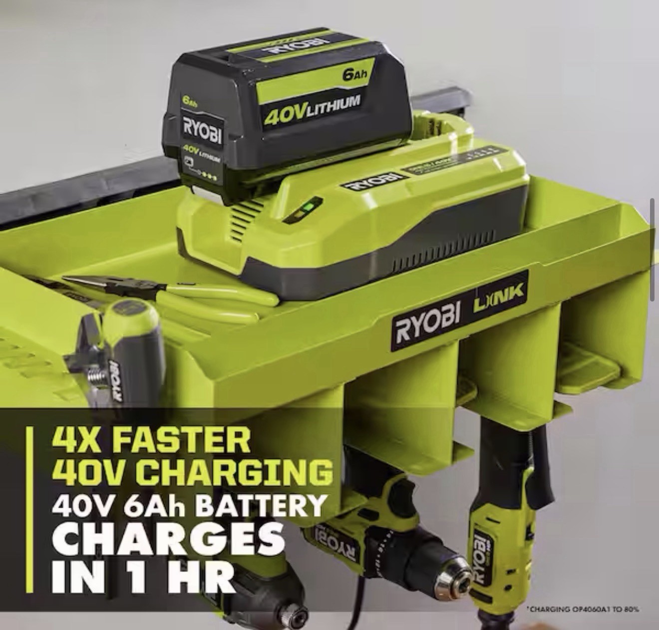 Lightly Used RYOBI ONE+ 18V/40V Dual Platform Charger See Pic Below
