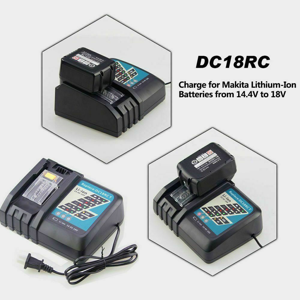 Fast Charger Replace For Makita DC18RC 14.4V – 18V LXT Lithium‑Ion Rapid Charger