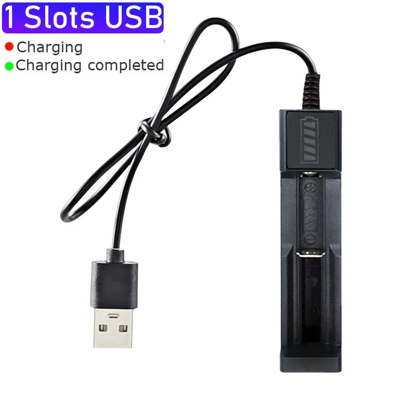 18650 Battery Charger 1/2/4 Slots Dual 18650 Charging 3.7V Rechargeable Lithium
