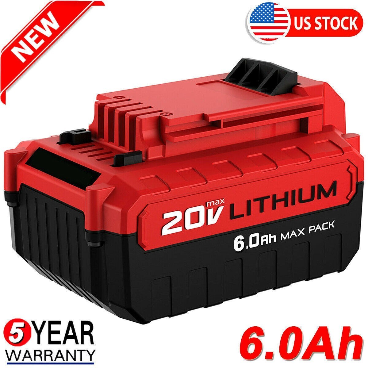 10PACK 20 Volt 6.0Ah Lithium-ion Battery for Porter Cable MAX PCC685L PCC680L