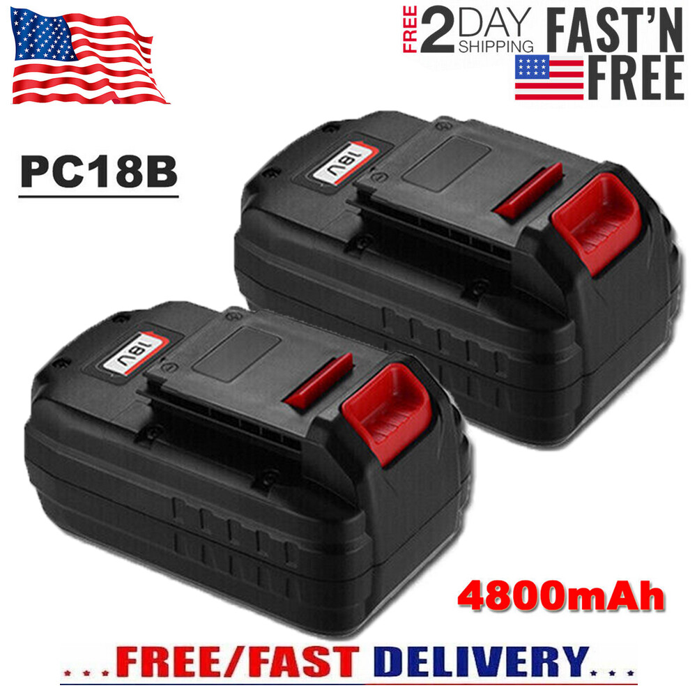 2 Pack 18V Ni-MH Replacement Battery for Porter Cable 4.8Ah PC18B Cordless Tool