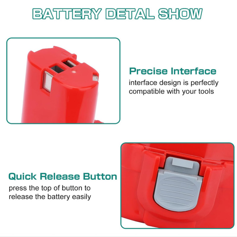 2PACK 4.8Ah 12V NiMh Battery for Makita 1200 1222 1220 1201 1233 1234 1235