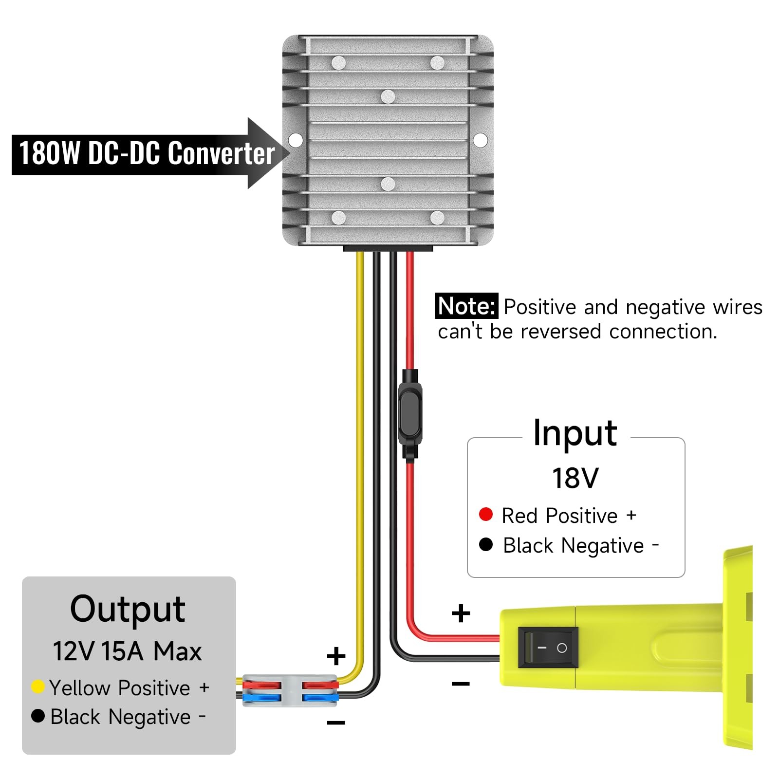 18V to 12V Step Down Converter Compatible with Ryobi