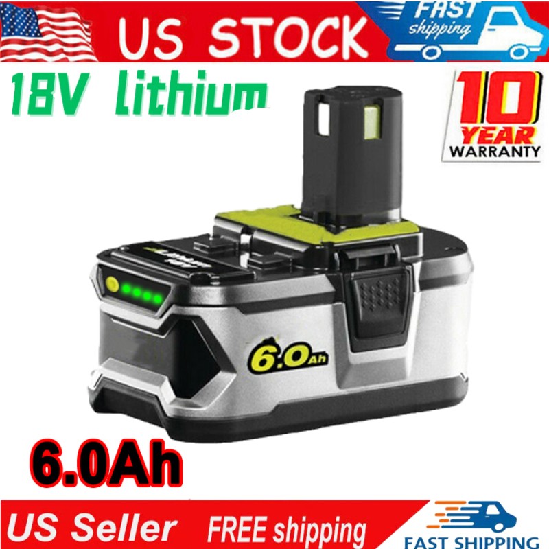 For Ryobi 18V 6.0AH P108 One Plus 18V Lithium High Capacity Battery P107 P102