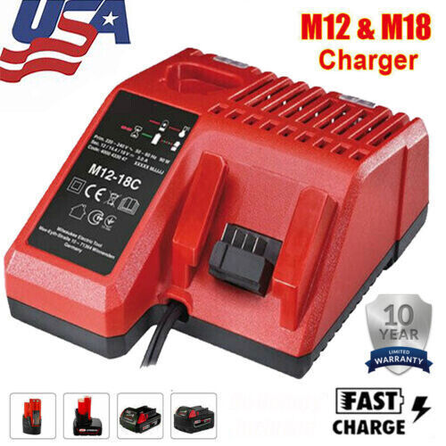 Charger 12V-18V Dual Voltage For Milwaukee For M18 For M12 Battery 48-59-1812