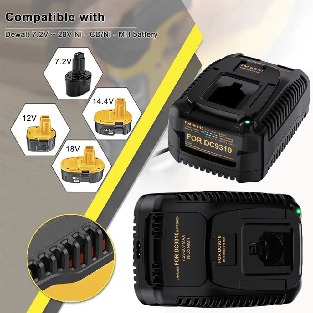 PACK Fast Battery Charger DC9310 For DEWALT Battery DC9096 XRP DC9071 7.2V-18V