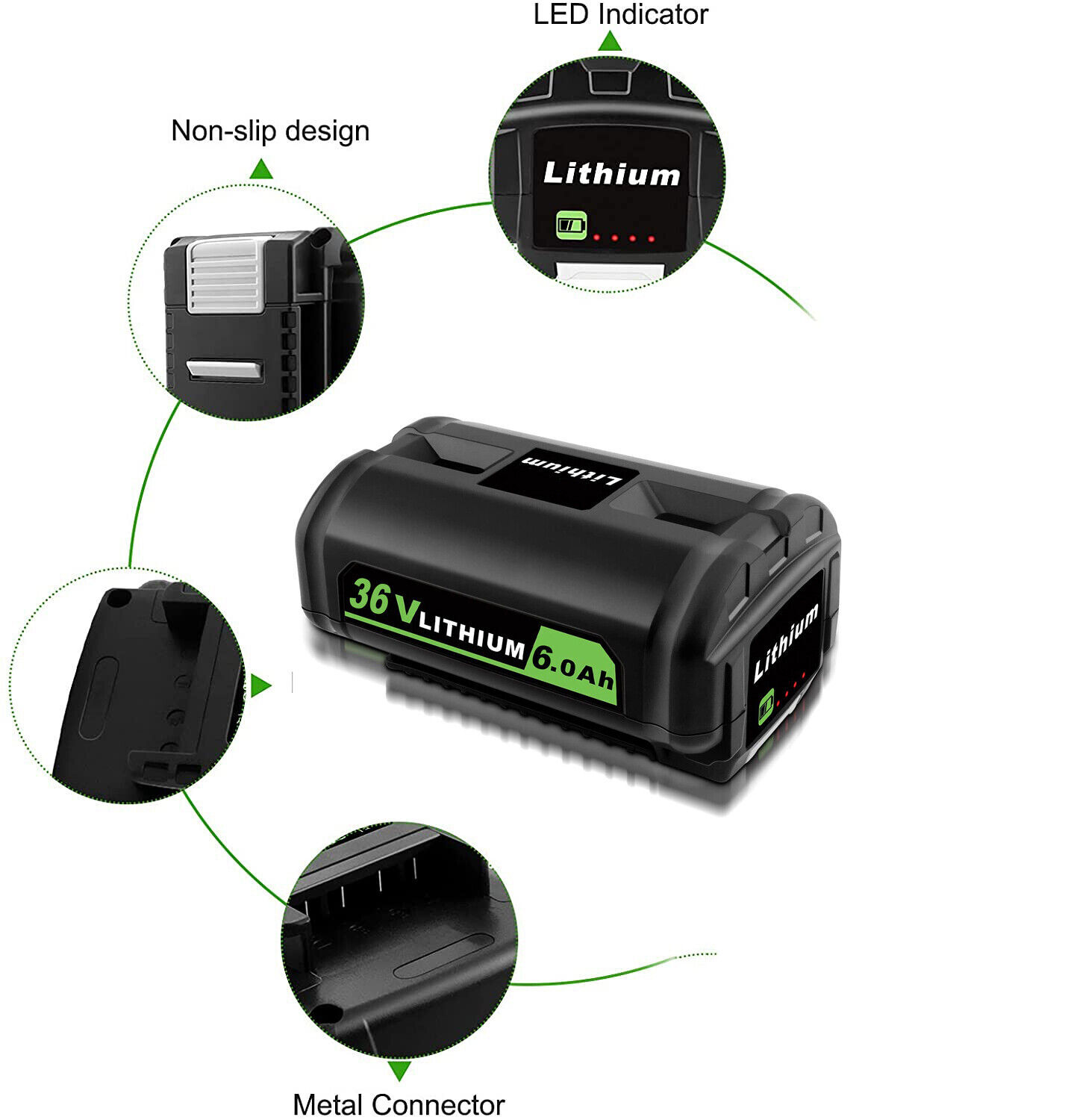 1-4Pack For Ryobi 40 Volt 6.0Ah Battery High Capacity Lithium ion OP4050 OP40602