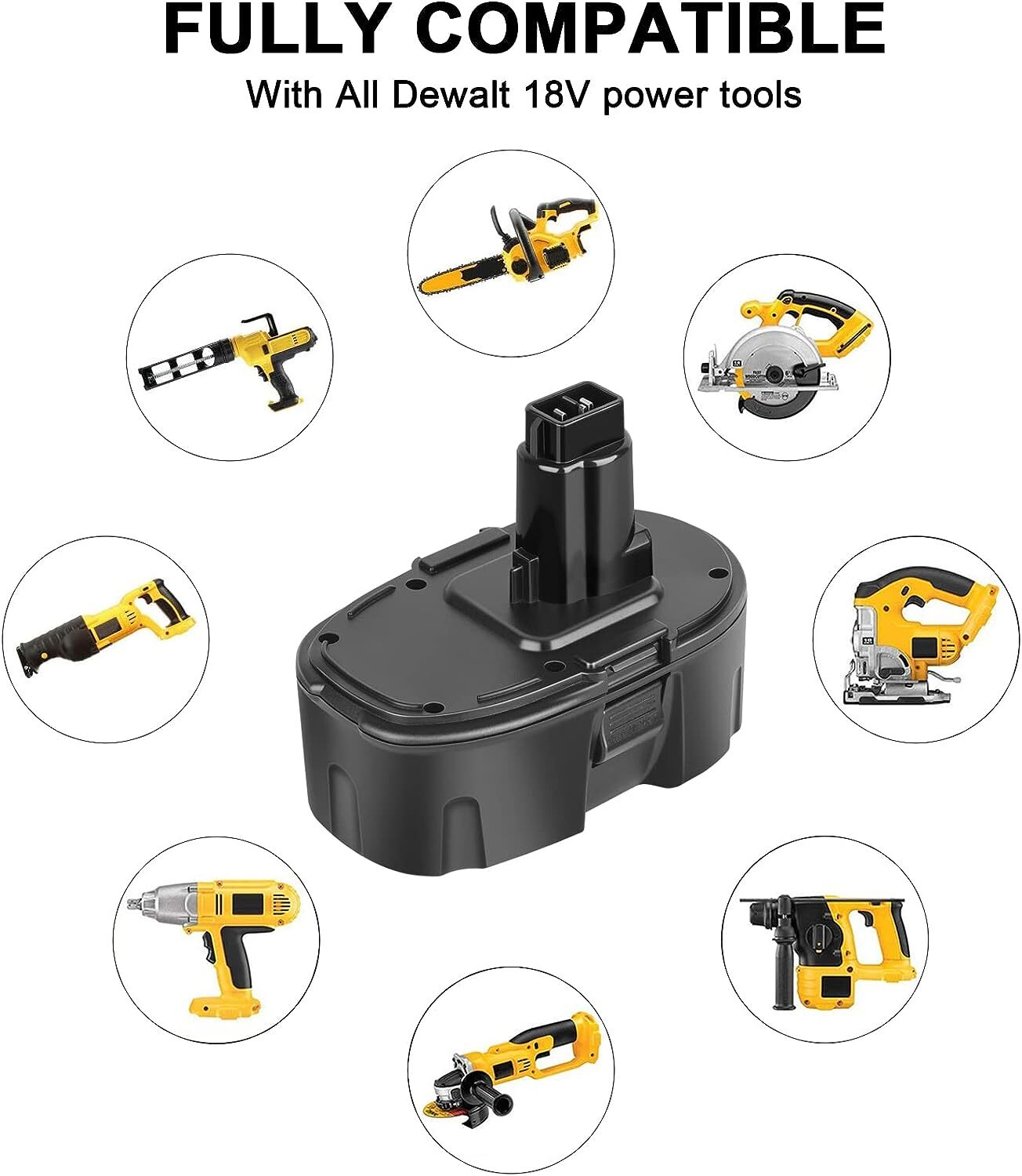 2Pack for DeWALT DC9096 DW9095 DW9096 DW9099 18 Volt 3.6Ah NIMH Battery/ Charger