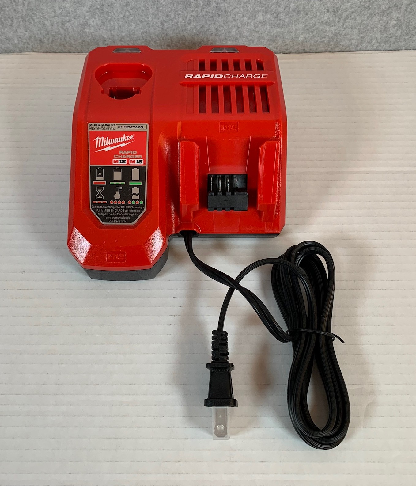 NEW Genuine Milwaukee RAPID 40% FASTER Charger 48-59-1808 M18 M12, 18V 12V, OEM