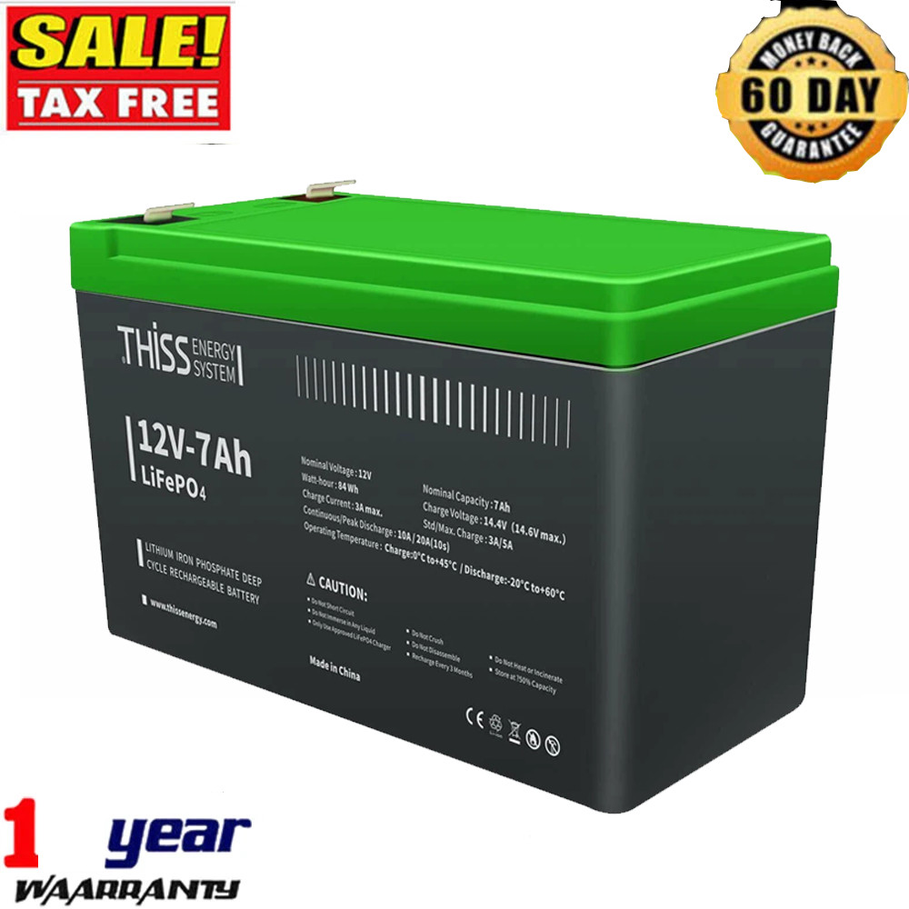 12V 7Ah THISS LiFePO4 Lithium Battery fit for RV Off-grid Trolling Motor LOT
