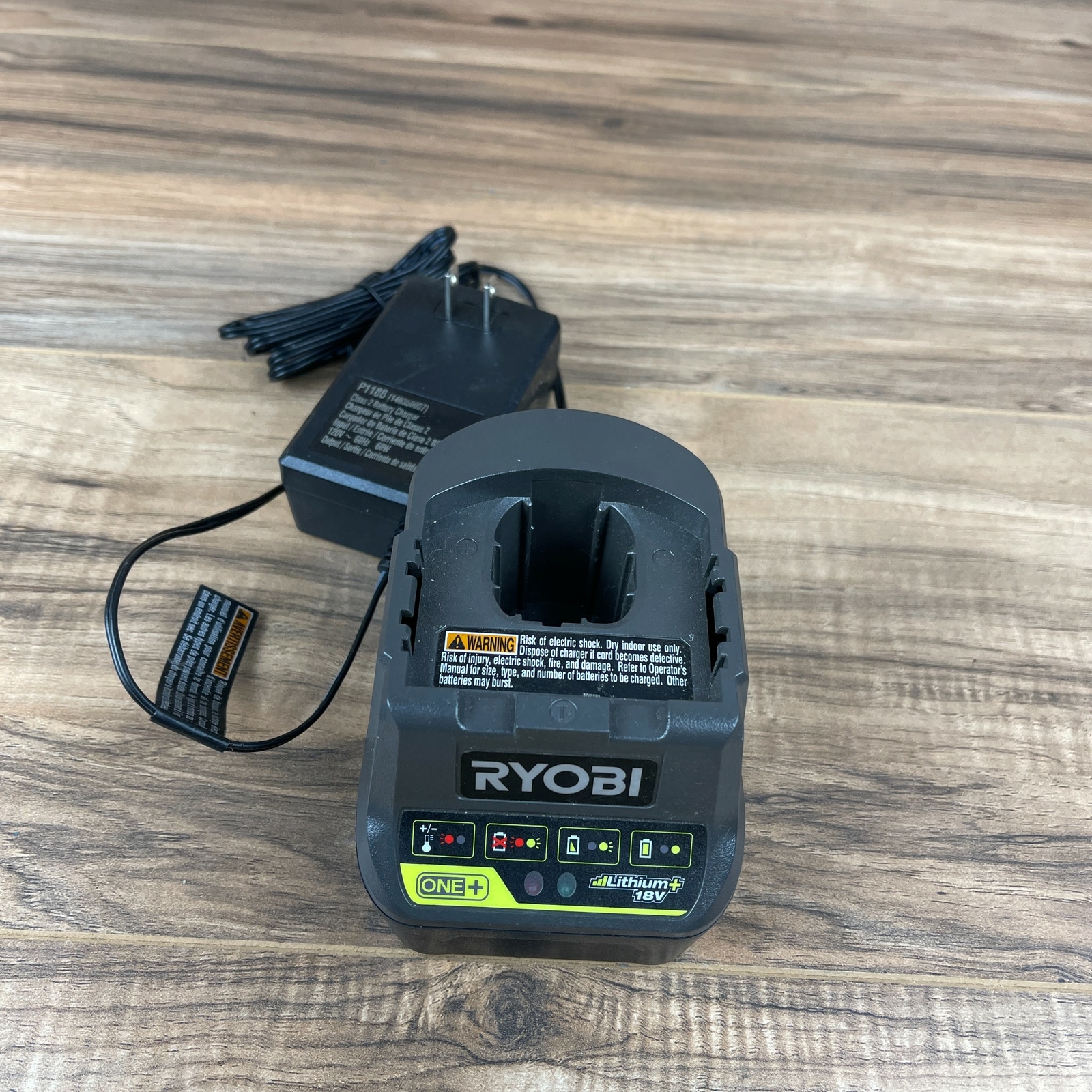 Ryobi P118B Gray & Black Corded Universal ONE+ 18-V Lithium-Ion Battery Charger