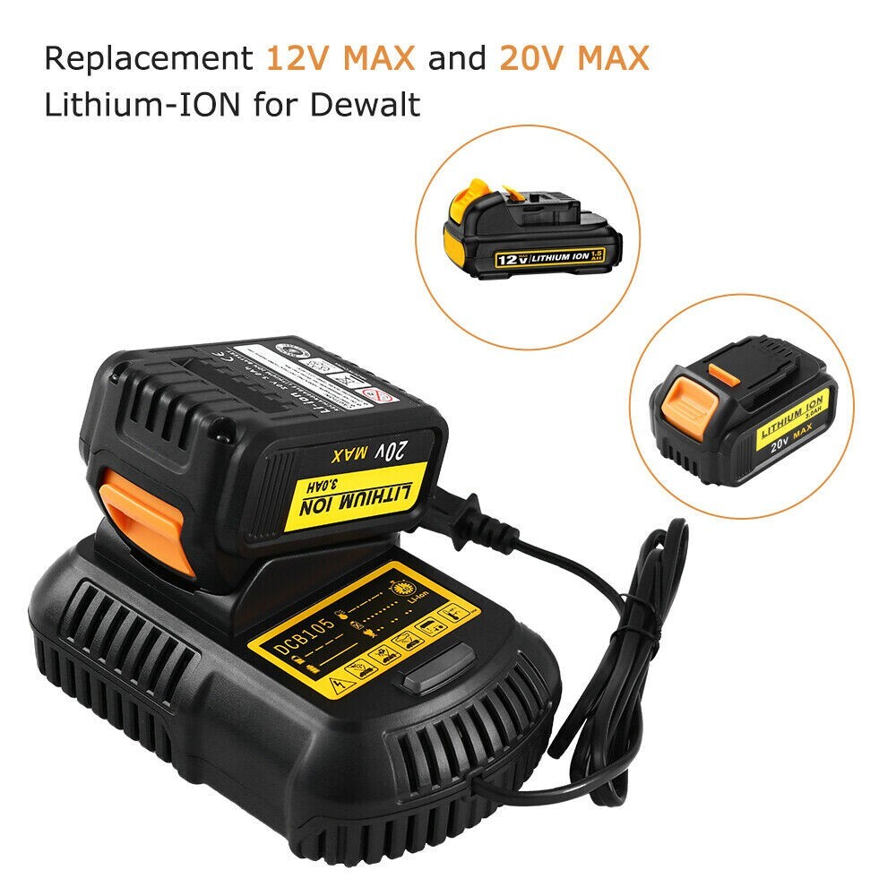 4Pack 9.0Ah for DeWalt 20V/60V MAX Battery Lithium-ion DCB609 / 4 Ports Charger