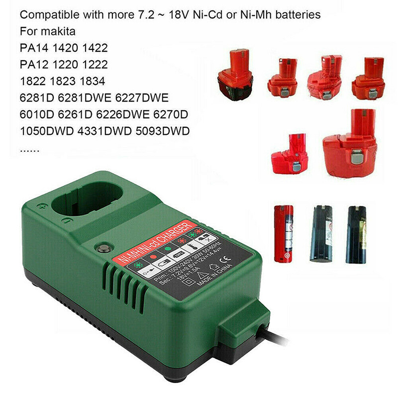 DC1804T PA18 Battery Drill Charger for Makita NiMH NiCd MT1008 7.2V-18V 230V