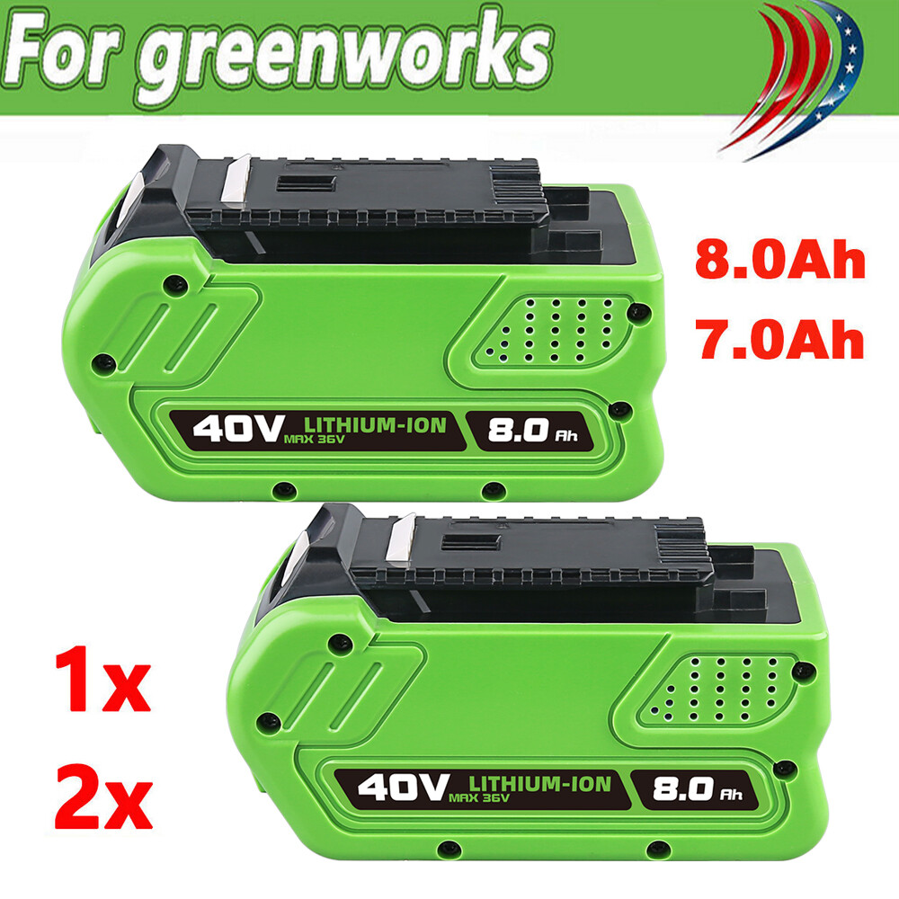 2X For Greenworks Battery G-MAX 40V 8000Ah Lithium 29472 29462 29252 20202 6.0Ah