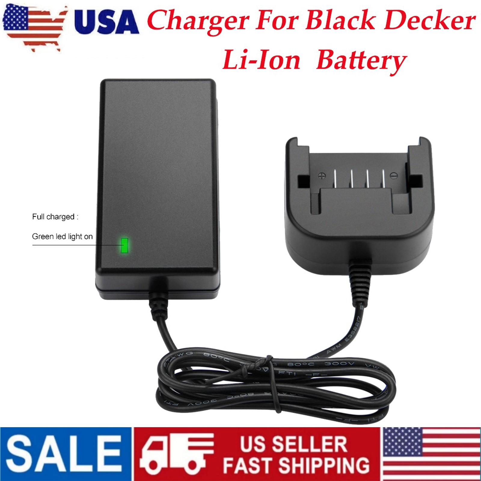 20V Li-ion Charger Fit For Black&Decker LB20 LST120 LSW20 LGC120 LBXR20 LBX4020