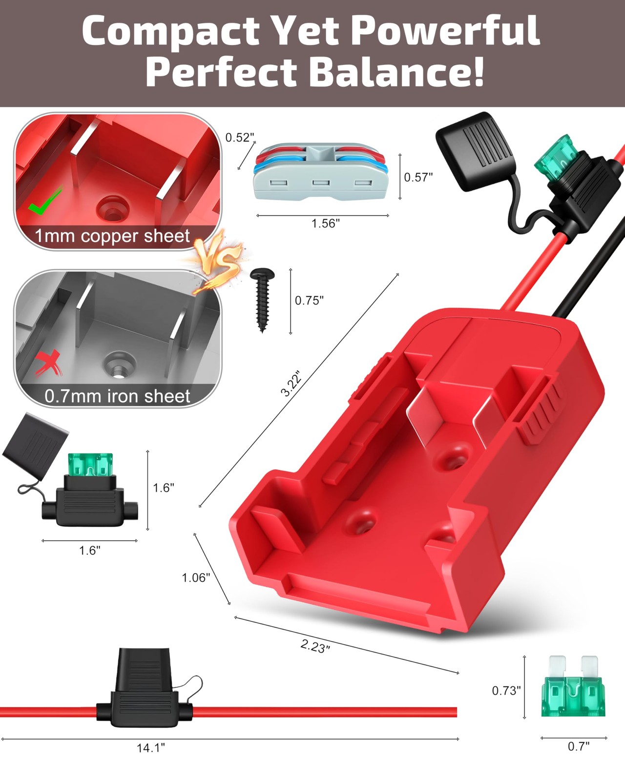 2-Pack 18V for Milwaukee M18 Battery Adapter Power Wheels 2-Pack, Red