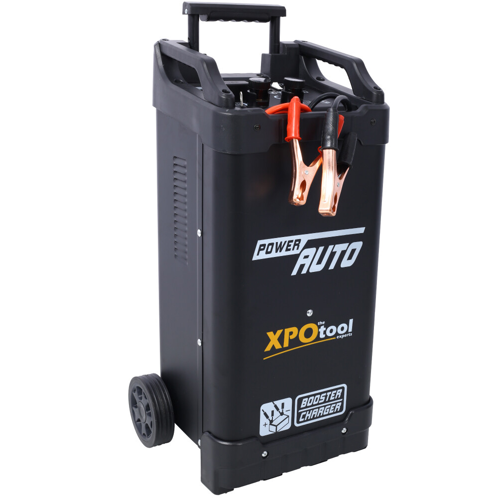 12V & 24V Wheeled Battery Charger Fully Automotive Battery Maintainer W/ Clamps