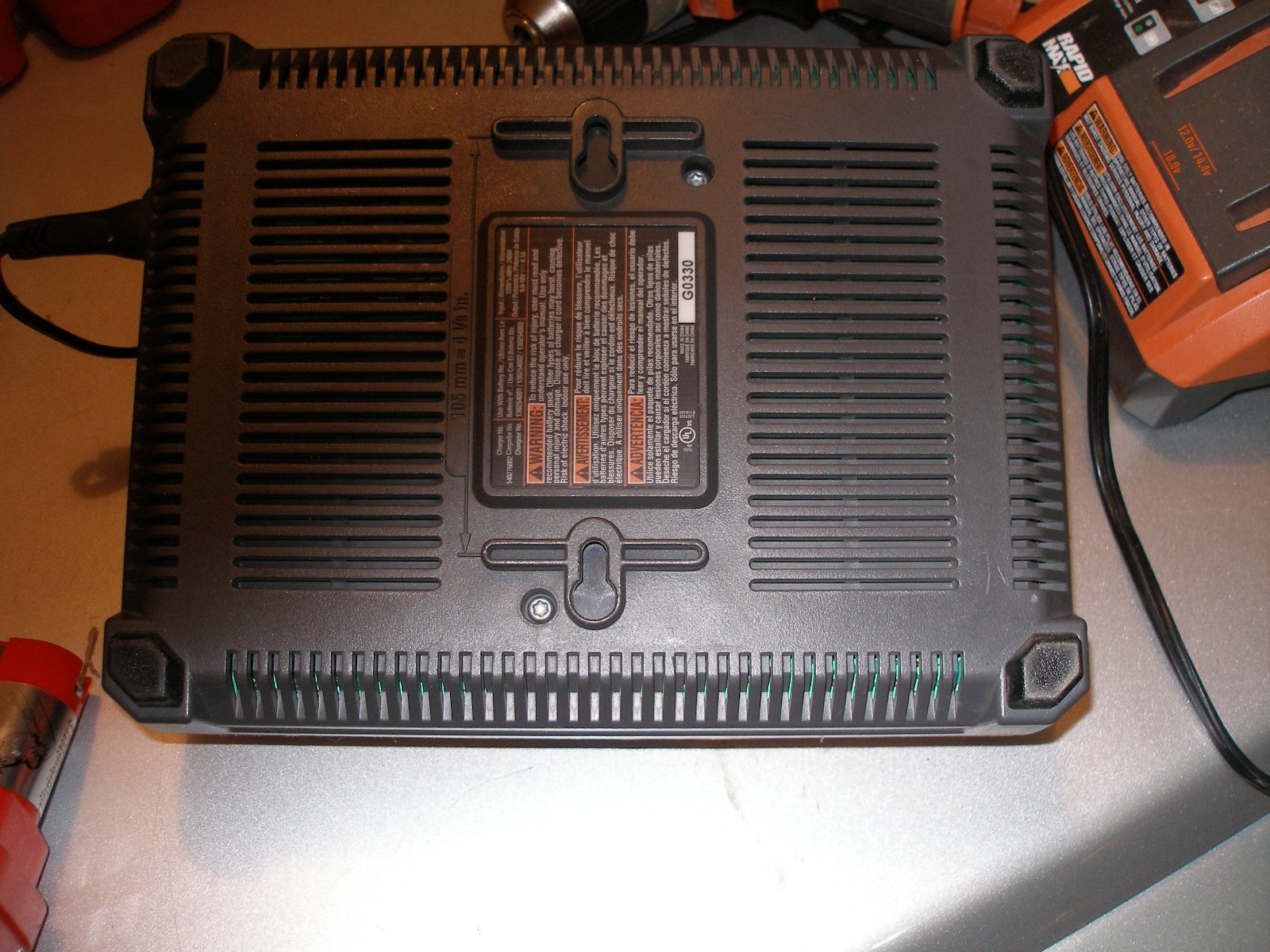 Ridgid Rapid Max Twin Battery Charger 12.0v, 14.4v & 18.0v 30Min Charge
