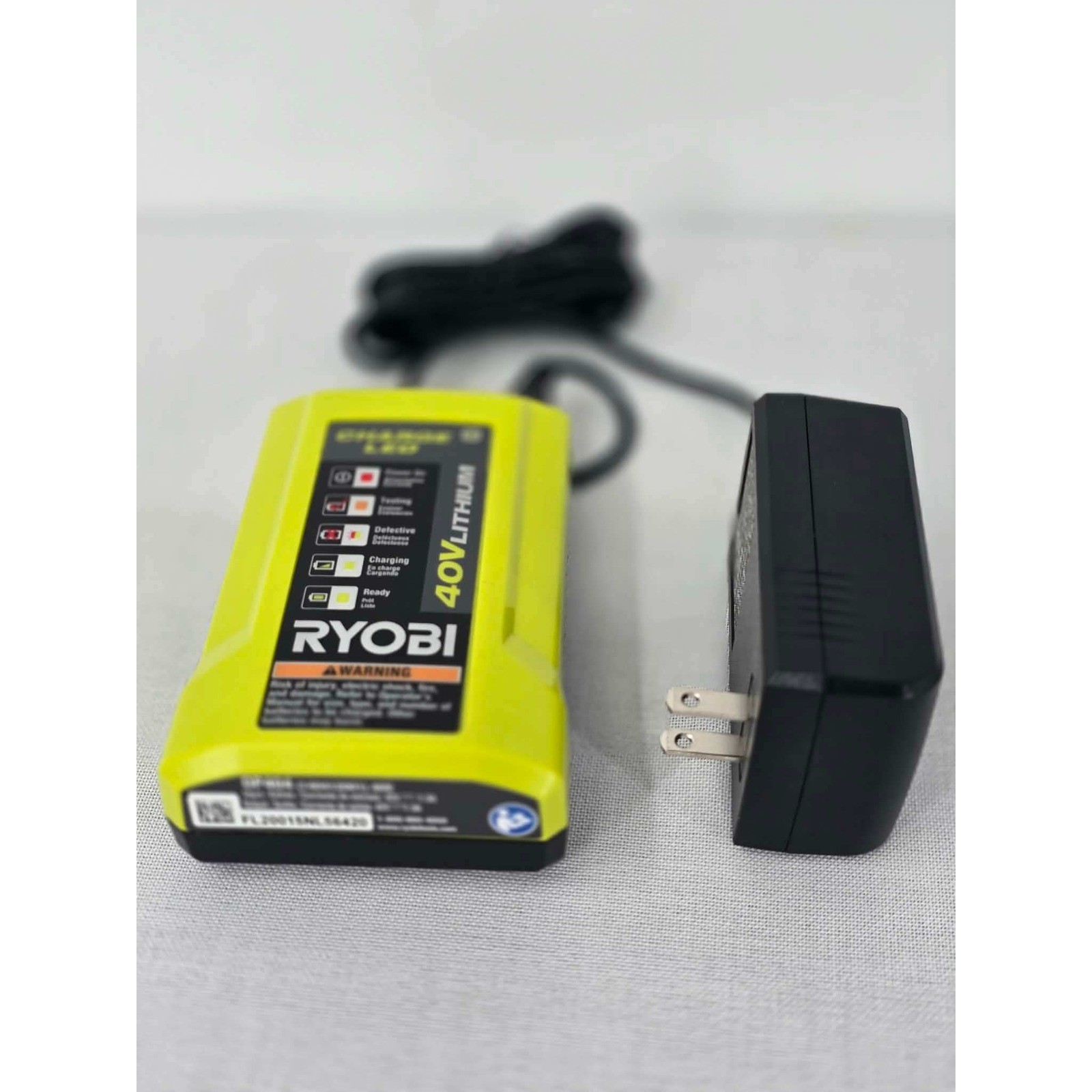 Ryobi OP404 40V Lithium-Ion Battery Charger 140412001 LED Diagnostic Green Black