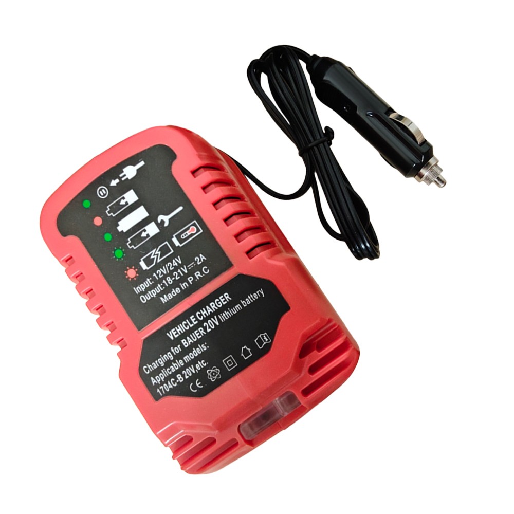 Car Charger For Bauer 20V Max Lithium Ion Cordless Tools Battery