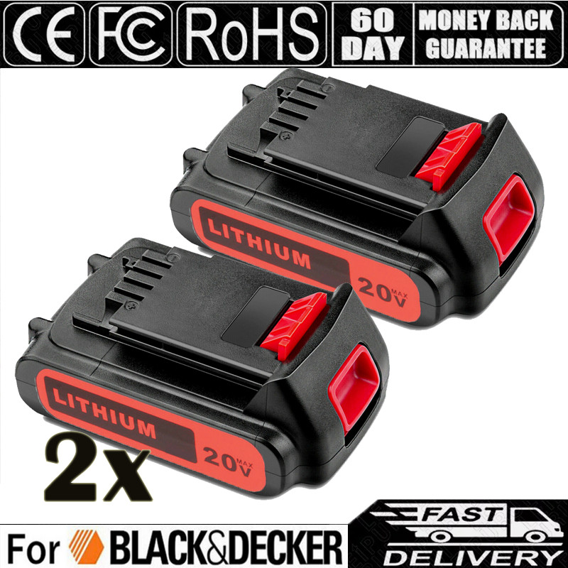 2x 20V 3.8AH Lithium-Ion Battery for Black Decker 20 Volt LB20 LBX20 LBXR20 US