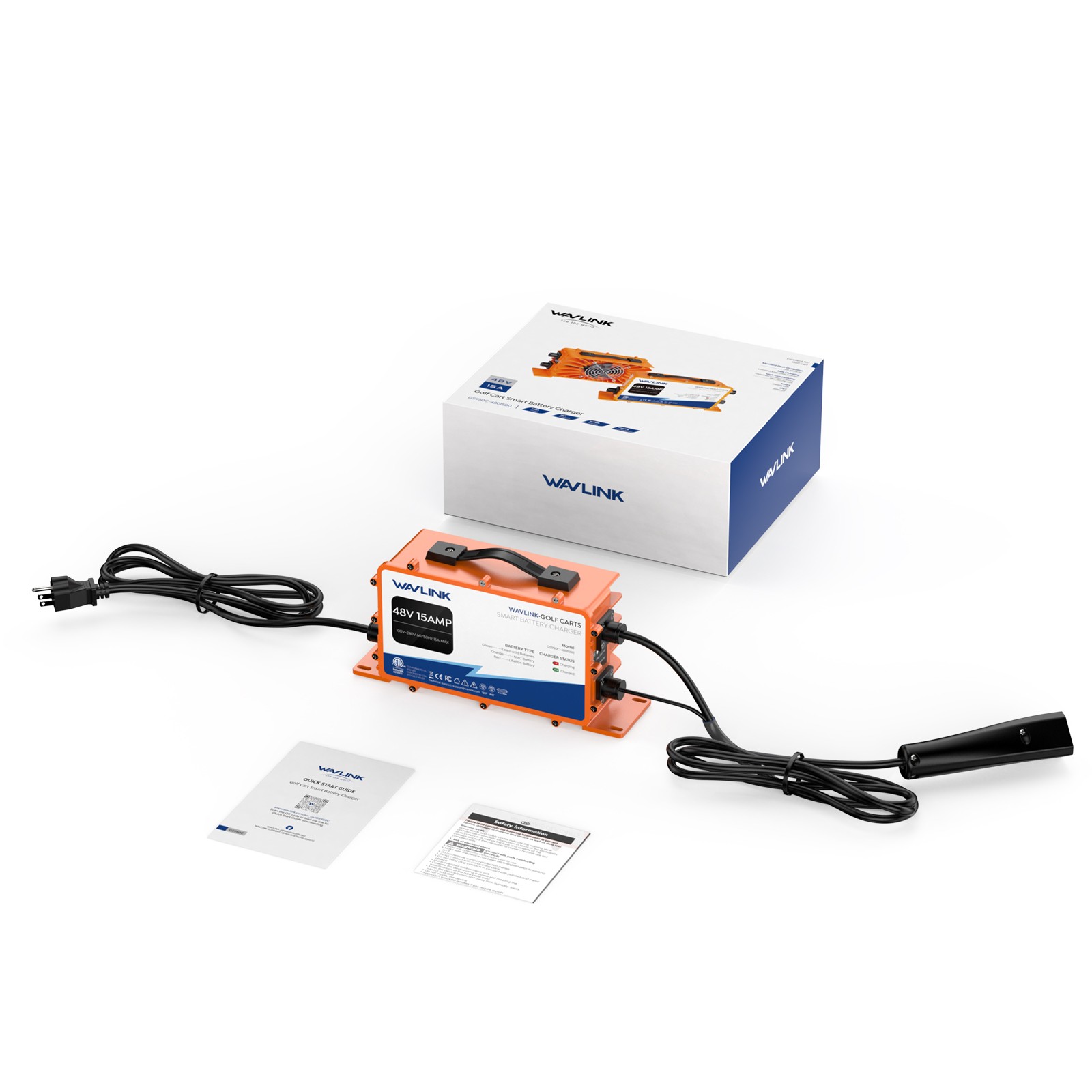 WAVLINK 48v Golf Cart Charger Smart Charging For Long Battery Life Multi-stage
