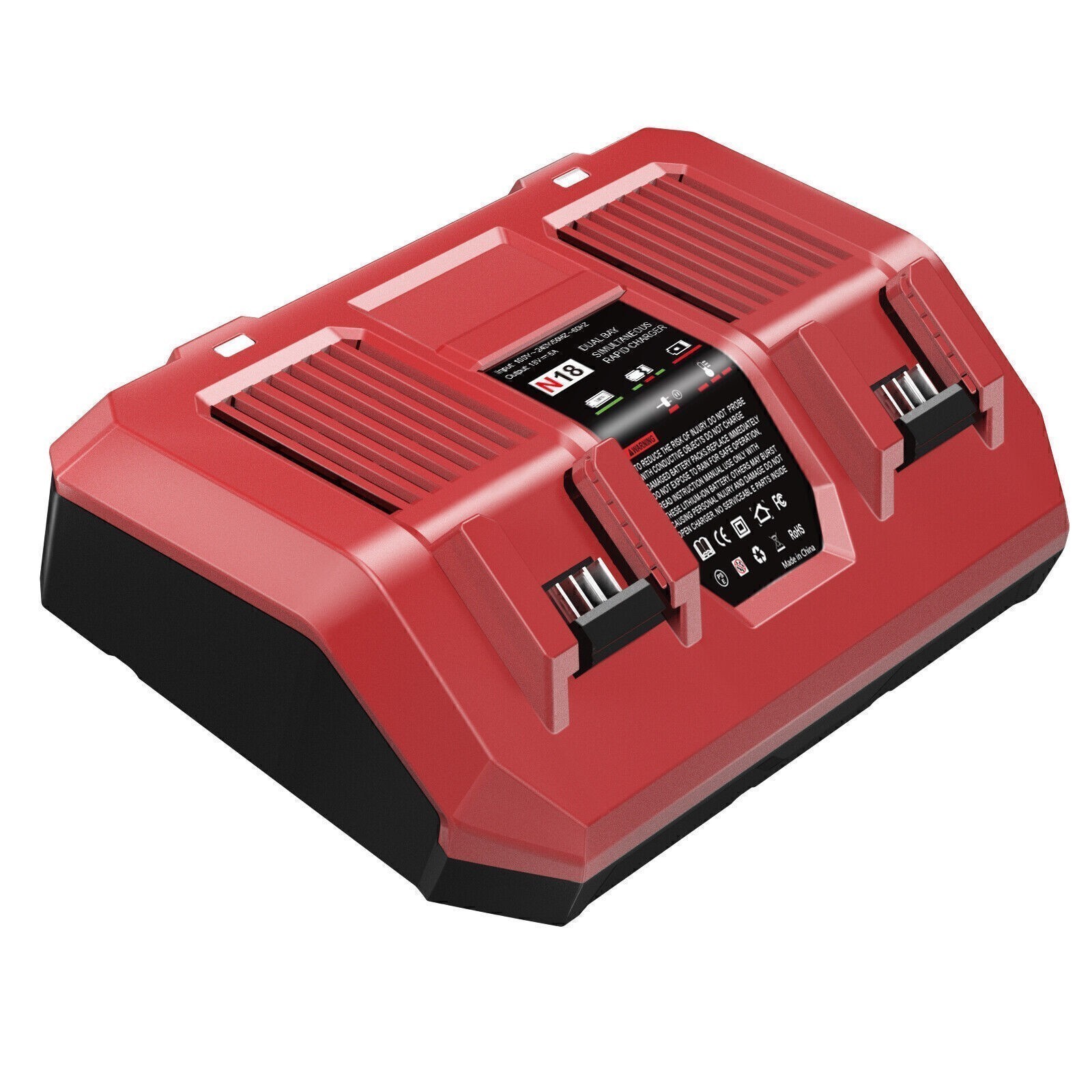 Dual Charger For Milwaukee 18V For M18 18V Dual Bay Simultaneous Rapid Charger