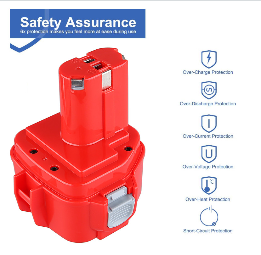 2PACK 4.8Ah 12V NiMh Battery for Makita 1200 1222 1220 1201 1233 1234 1235