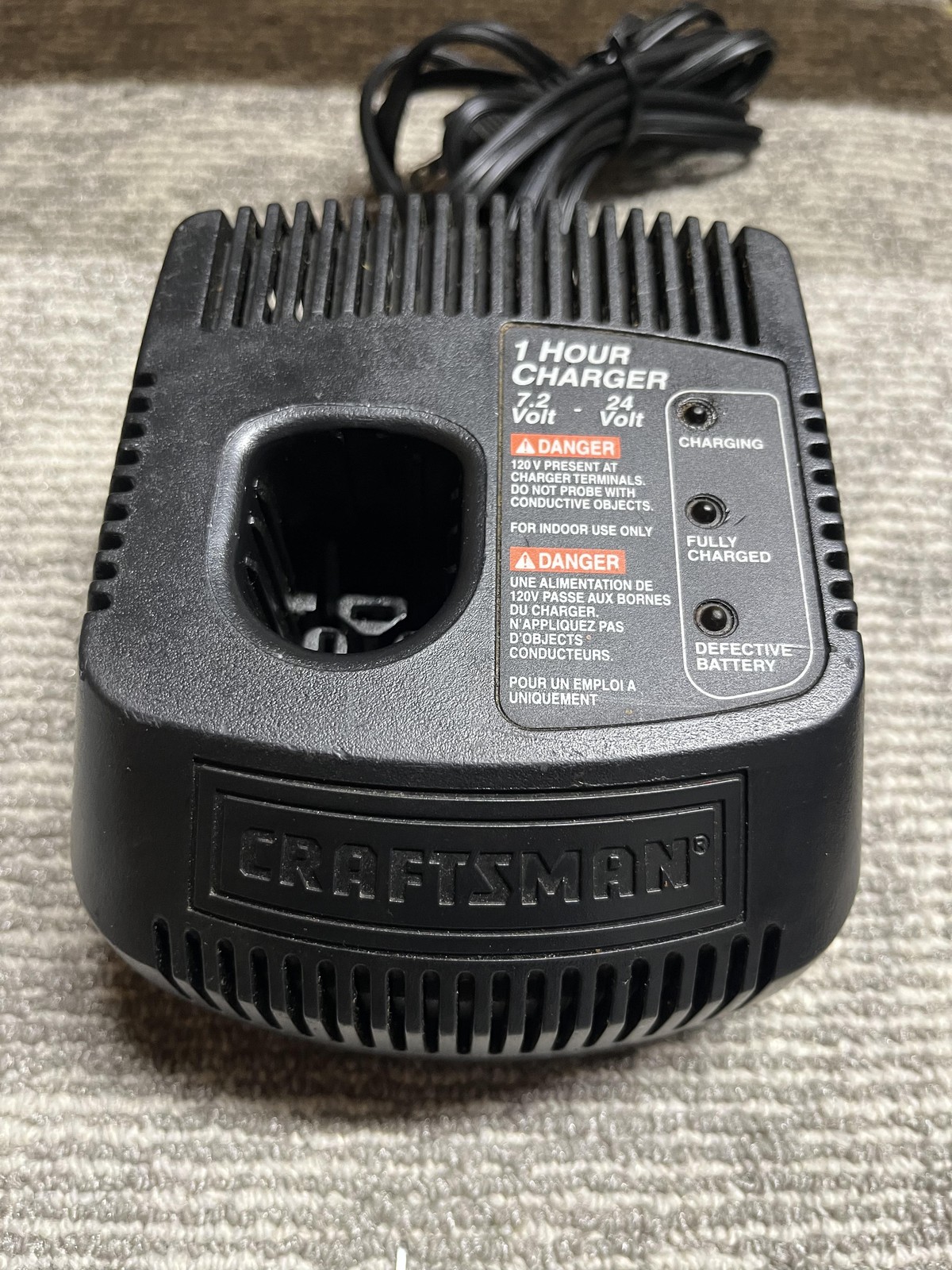 Craftsman 1425301 One Hour Battery Charger 7.2-24V 120V AC Power Tool Black