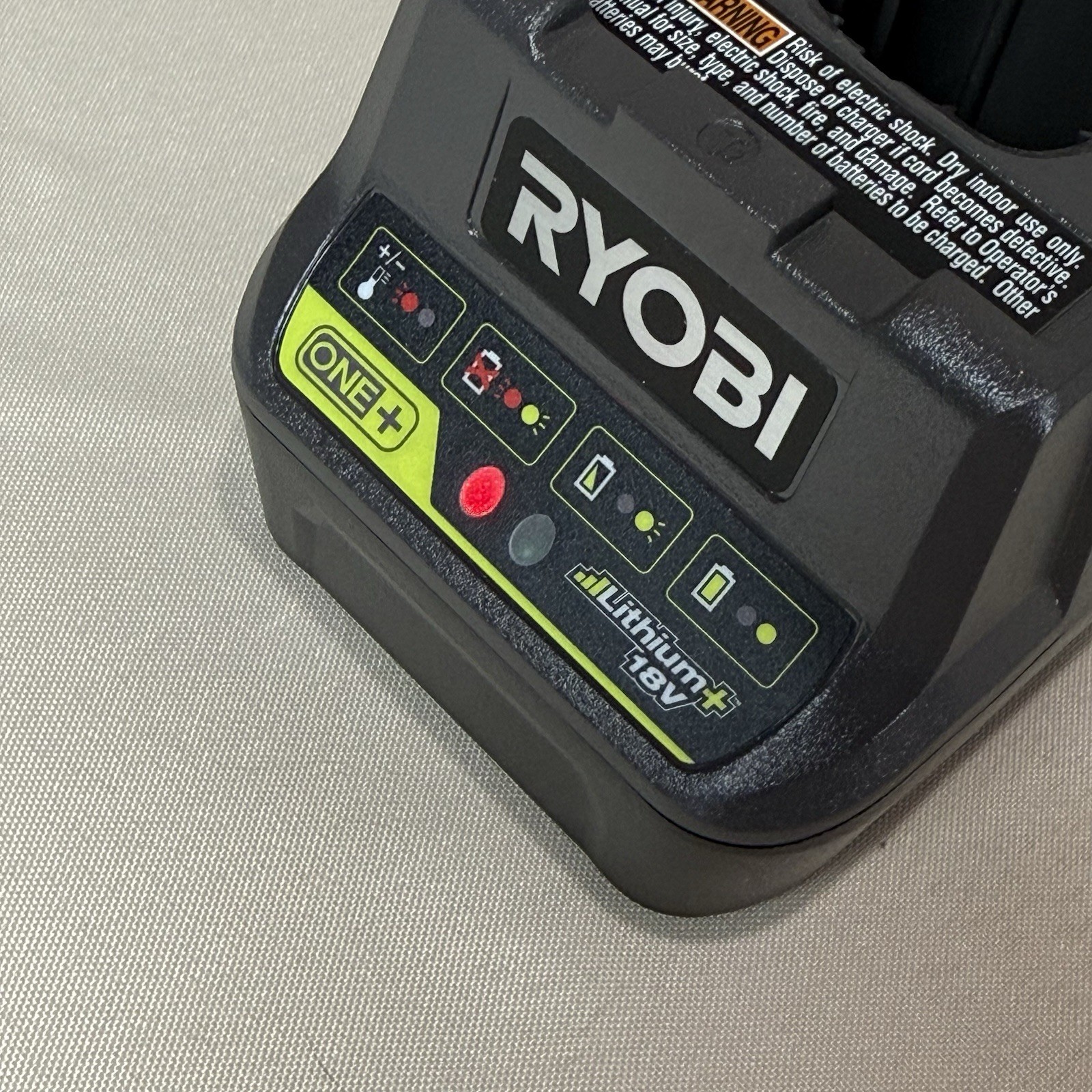 Ryobi P118B 18V Lithium Battery Charger Black Single Battery Charging
