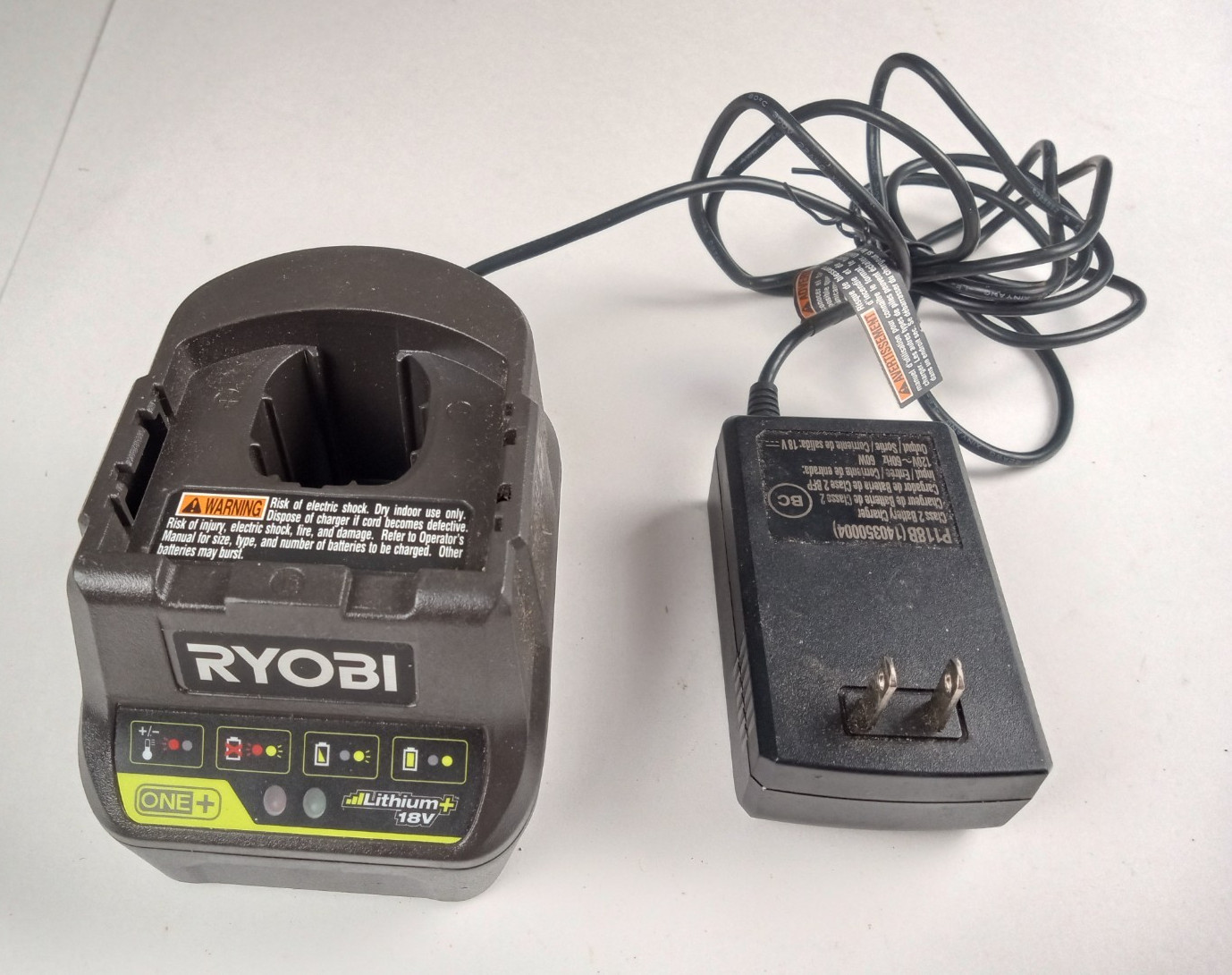 Genuine RYOBI ONE+ 18V Power Tool Battery Charger P118B