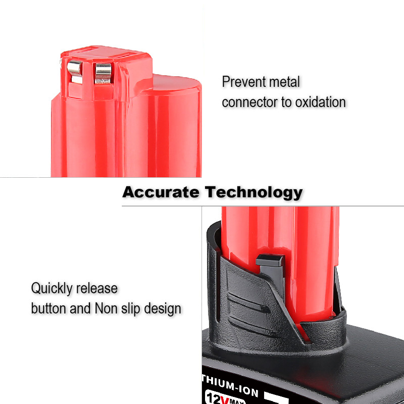 1Pack For Milwaukee 12V M12 Battery Lithium M12B6 M12B5 48-11-2460 / Charger