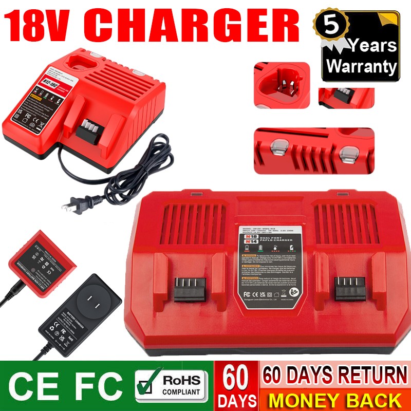 For Milwaukee For M18 Battery For M12 12V Battery Charger- ONLY Charger new