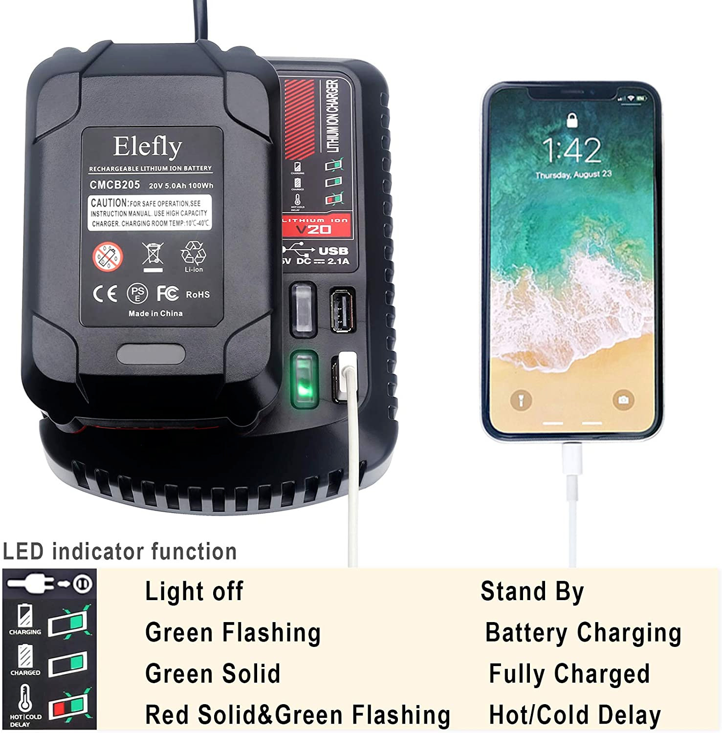 V20 20V Battery Fast Charger CMCB104 For Craftsman 20V Max Lithium ion Battery