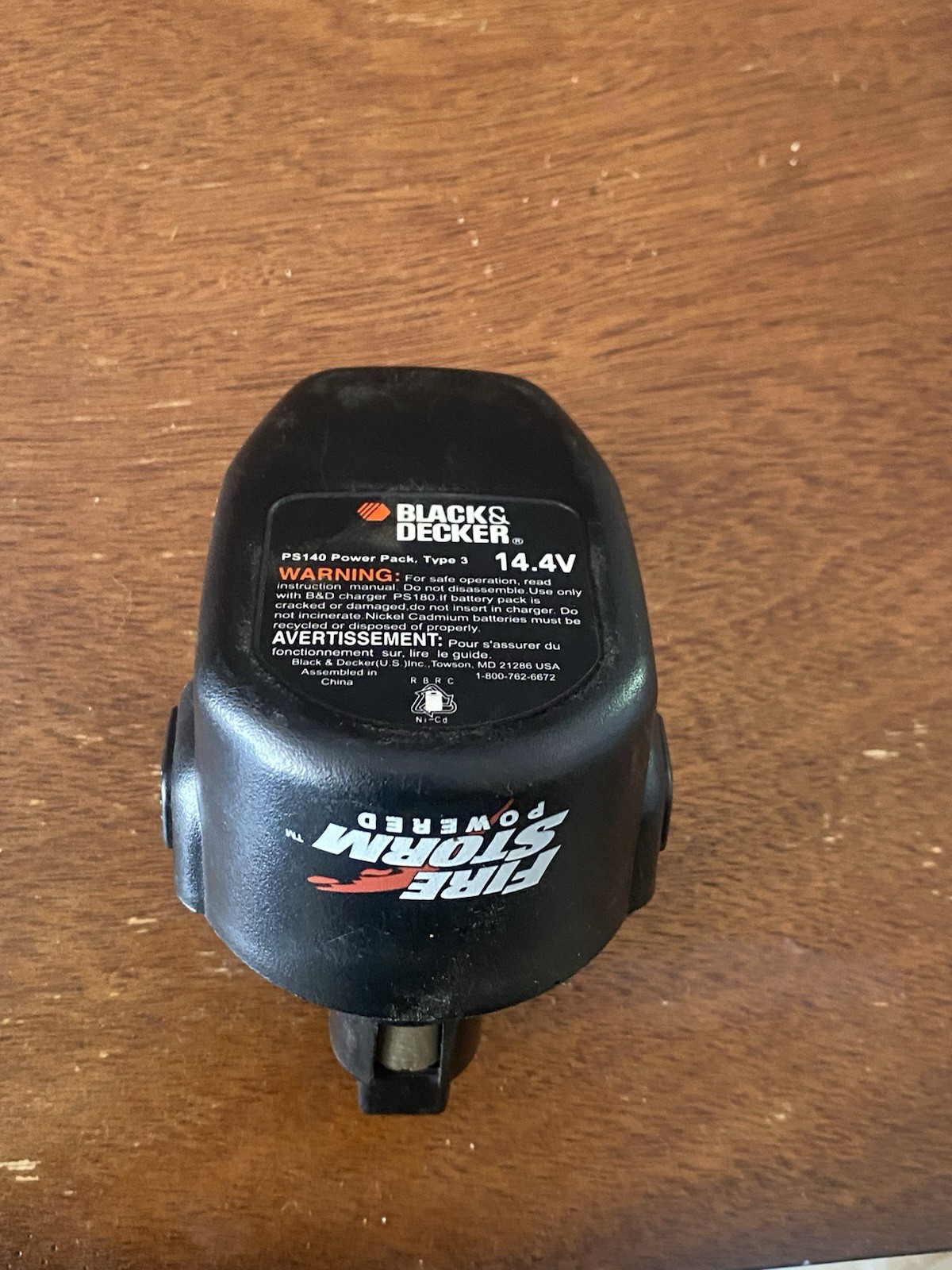 Black & Decker 14.4 Battery Replacement No Charger Fire Storm Powered