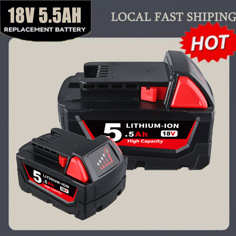 Battery For Milwaukee for M18 18V 5.5AH Extended Lithium 48-11-1890