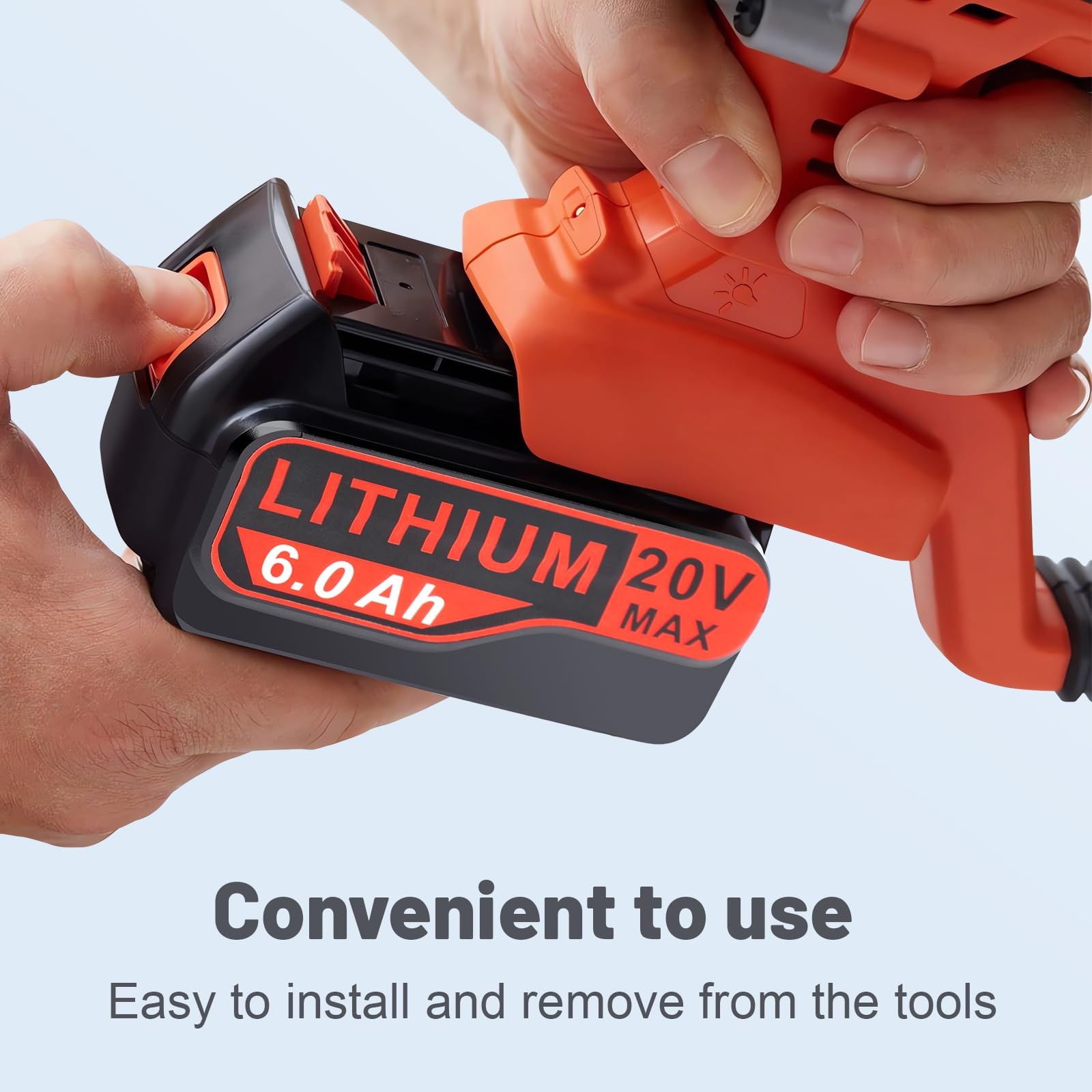 Labtec 2-Pack 6.0Ah 20V Lithium Battery Lbx4020 Compatible Black And Decker And