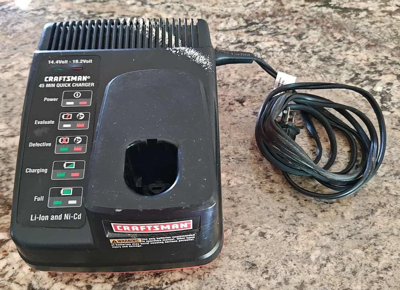 OEM Craftsman 315.259260 14.4V-19.2V 45 Min Quick Charger Li-Ion NiCad