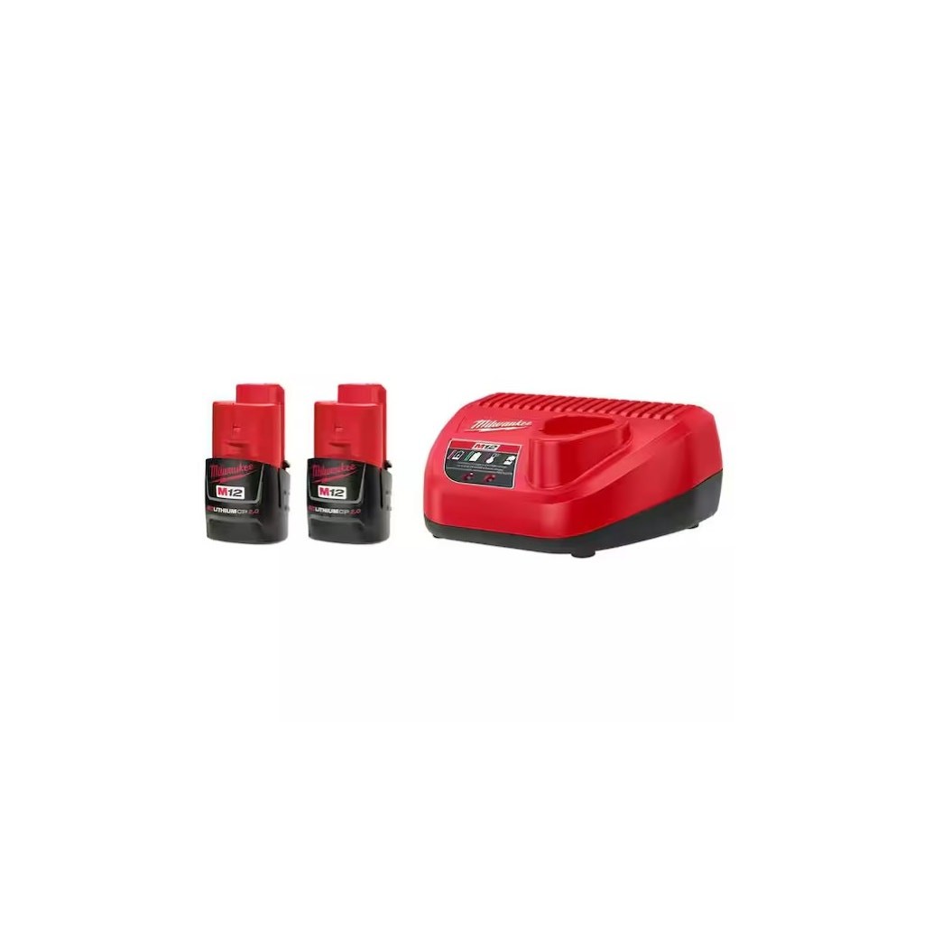 Milwaukee 48-59-2420p M12 12-Volt Lithium-Ion Compact Battery Pack 2.0Ah Charger