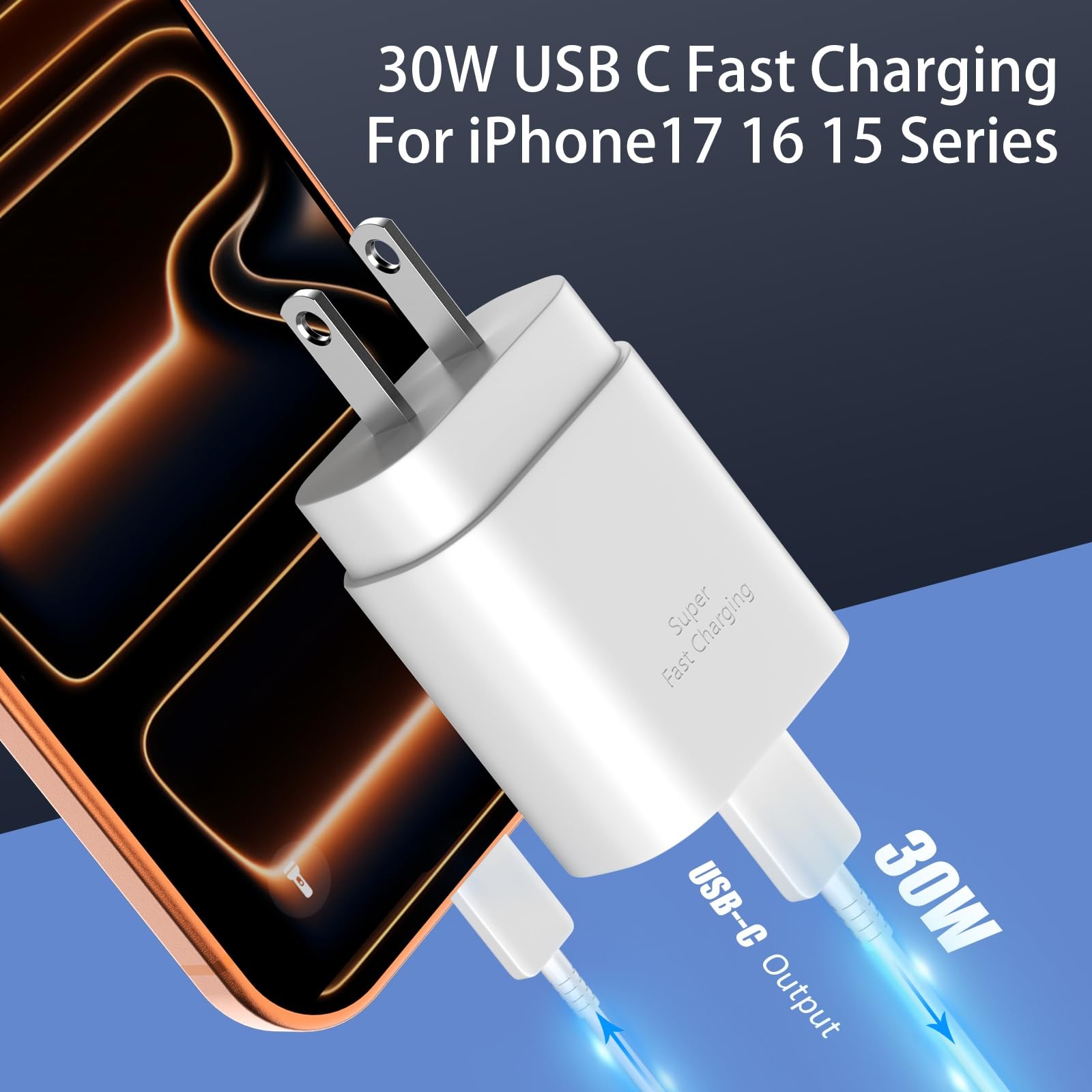 Dihines Iphone 17 16 15 Charger Charging30W Usb C Charger Type C Charger Phone