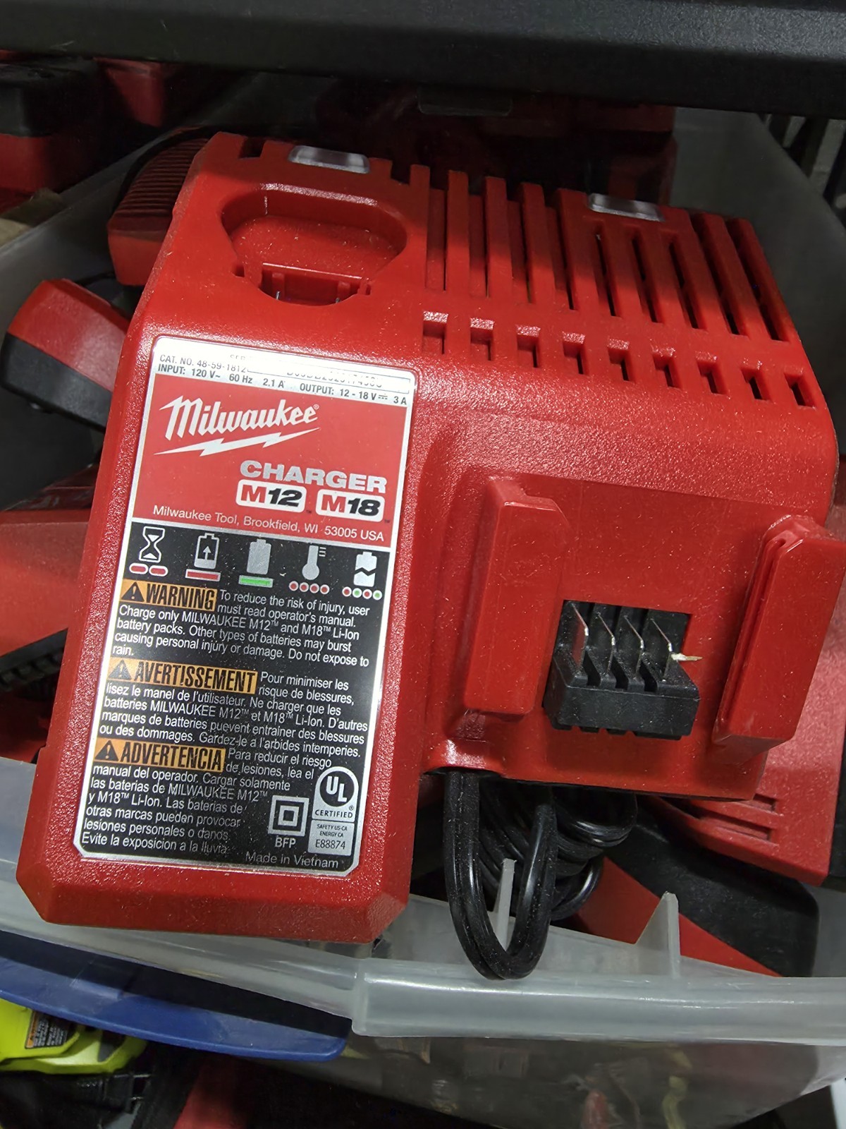 Milwaukee 48-59-1812 M12 M18 Battery Charger OEM Genuine Tested
